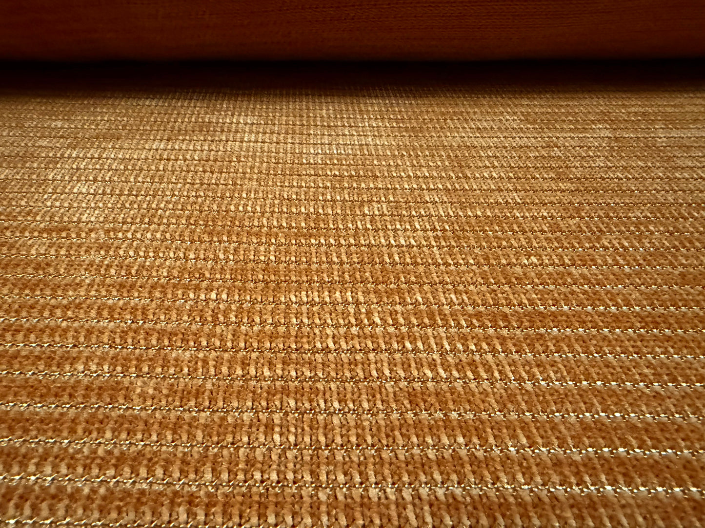 Soft velour knit fabric, per metre - stripe - old gold