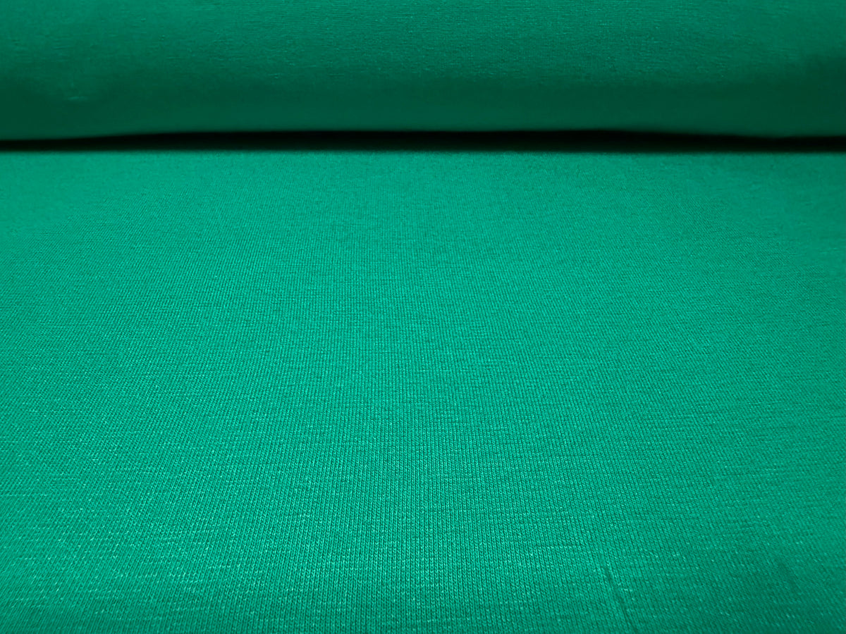 Viscose spandex stretch single jersey fabric, per metre - plain - jade green