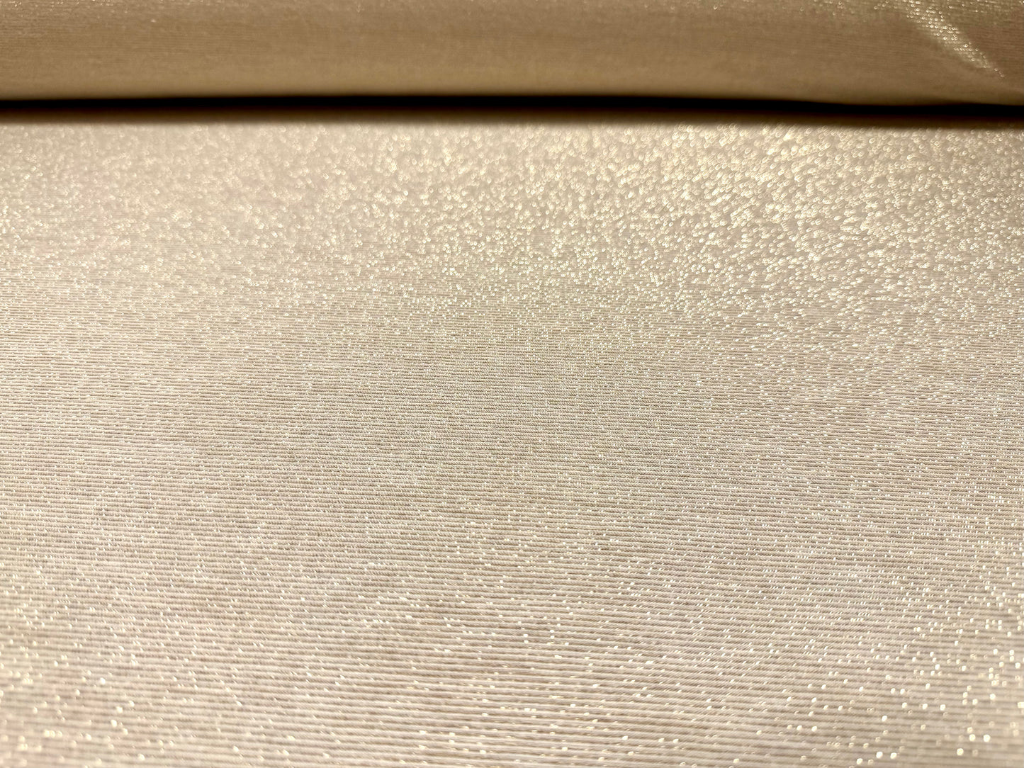 Metallic single jersey fashion fabric, per metre - lurex sparkle - oyster