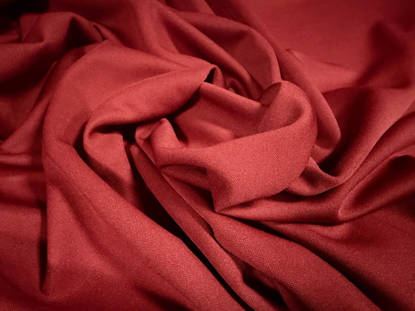 Scuba stretch double jersey fabric, per metre - plain - brick red