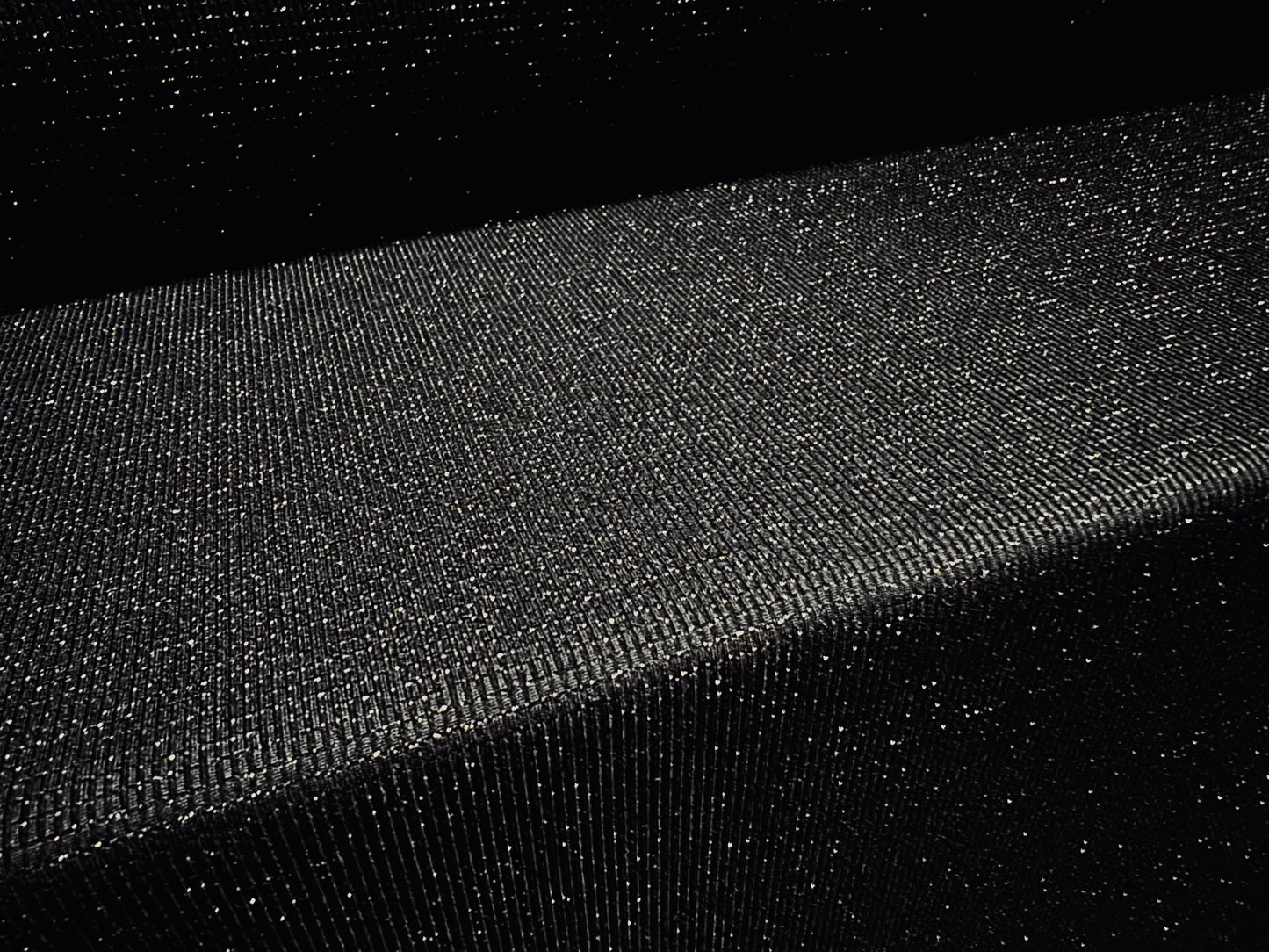 Metallic stretch knitwear jersey fabric, per metre - black with silver lurex