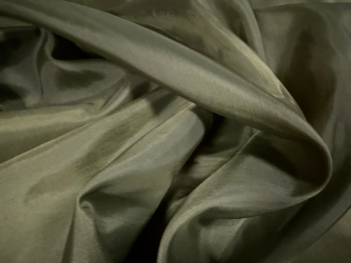 Plain weave nylon fabric, per metre - khaki green
