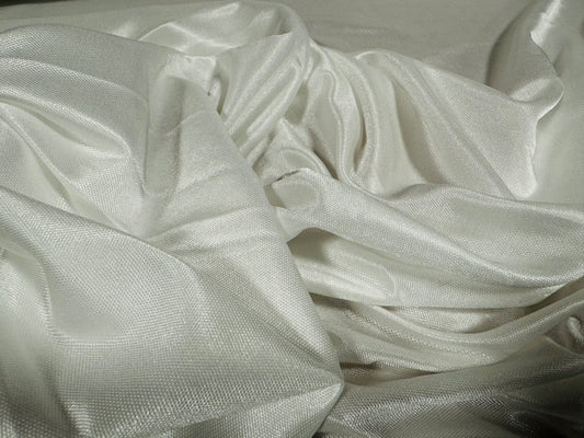 Satin jersey fashion fabric, per metre - plain - white