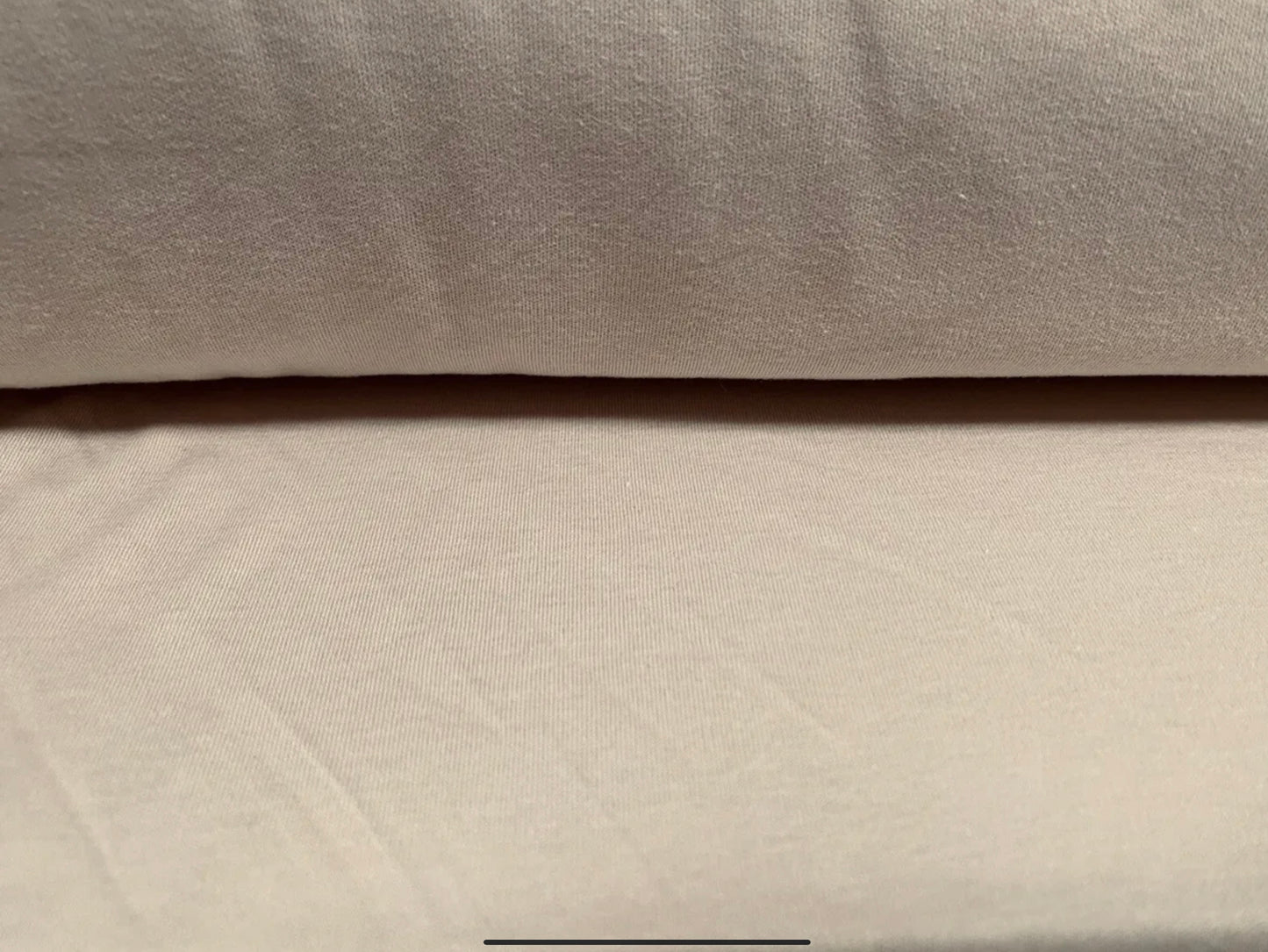 Cotton interlock soft jersey fabric, per metre - plain - light stone