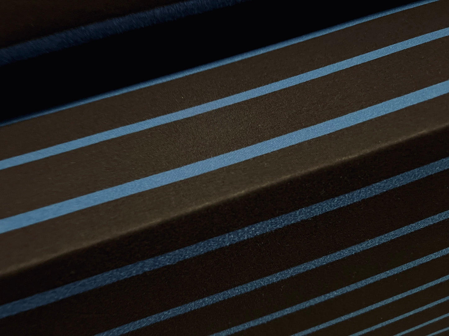 Viscose spandex stretch single jersey fabric, per metre - stripe - black & sapphire blue