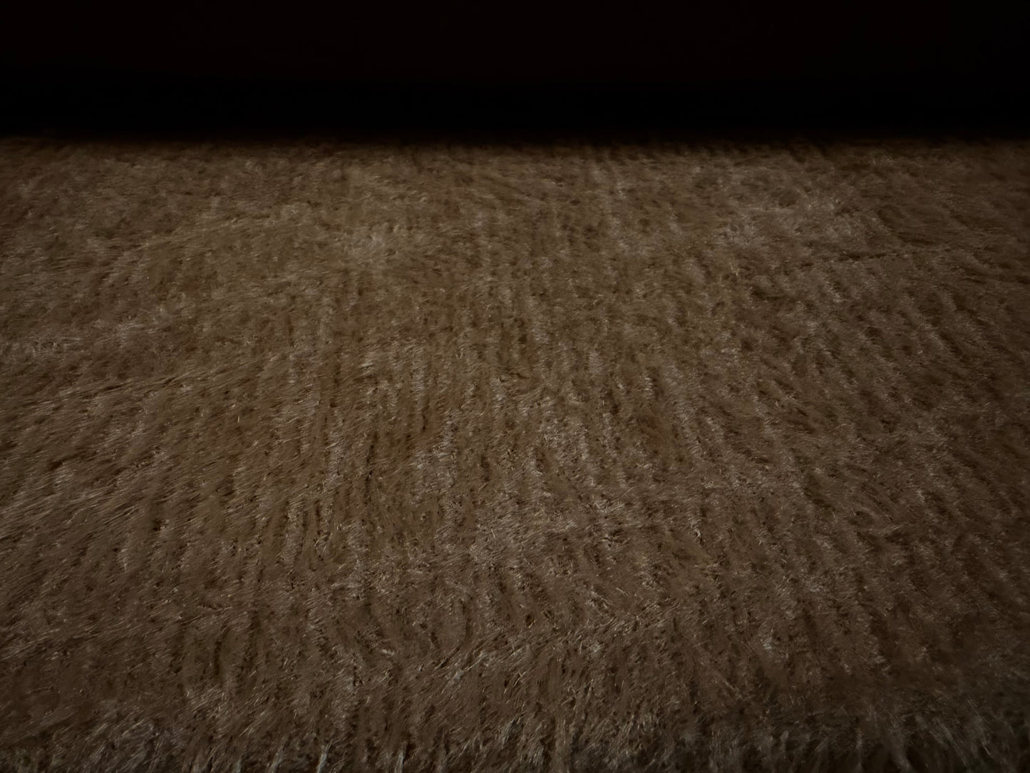 Faux mohair stretch knitwear fabric, per metre - plain - brown