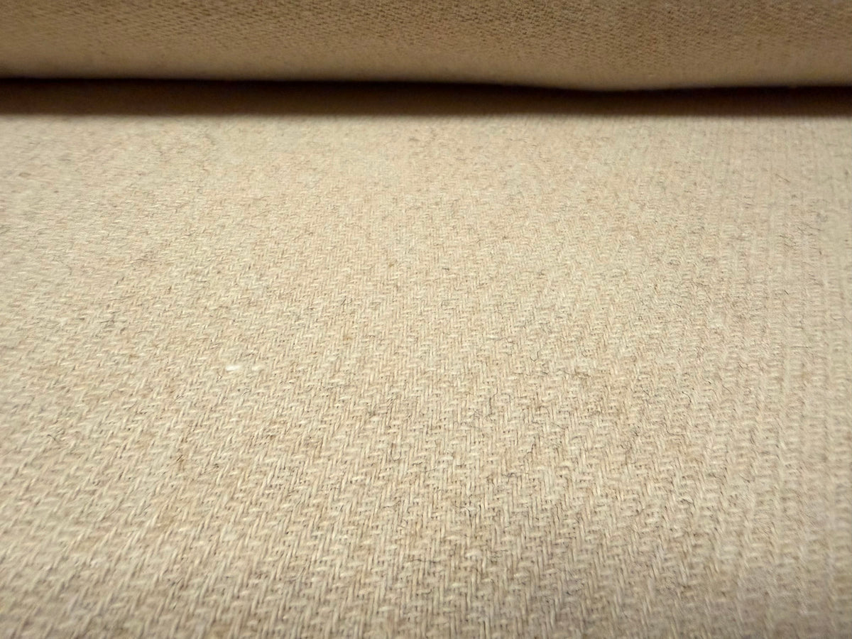 Soft wool twill fabric, per metre - plain - dirty cream