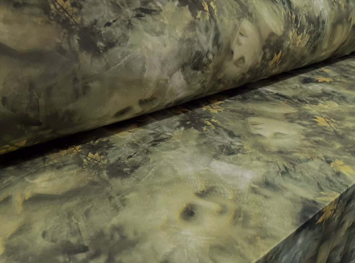 Soft touch stretch spandex single jersey fabric, per metre - Woodland Spirit print - green