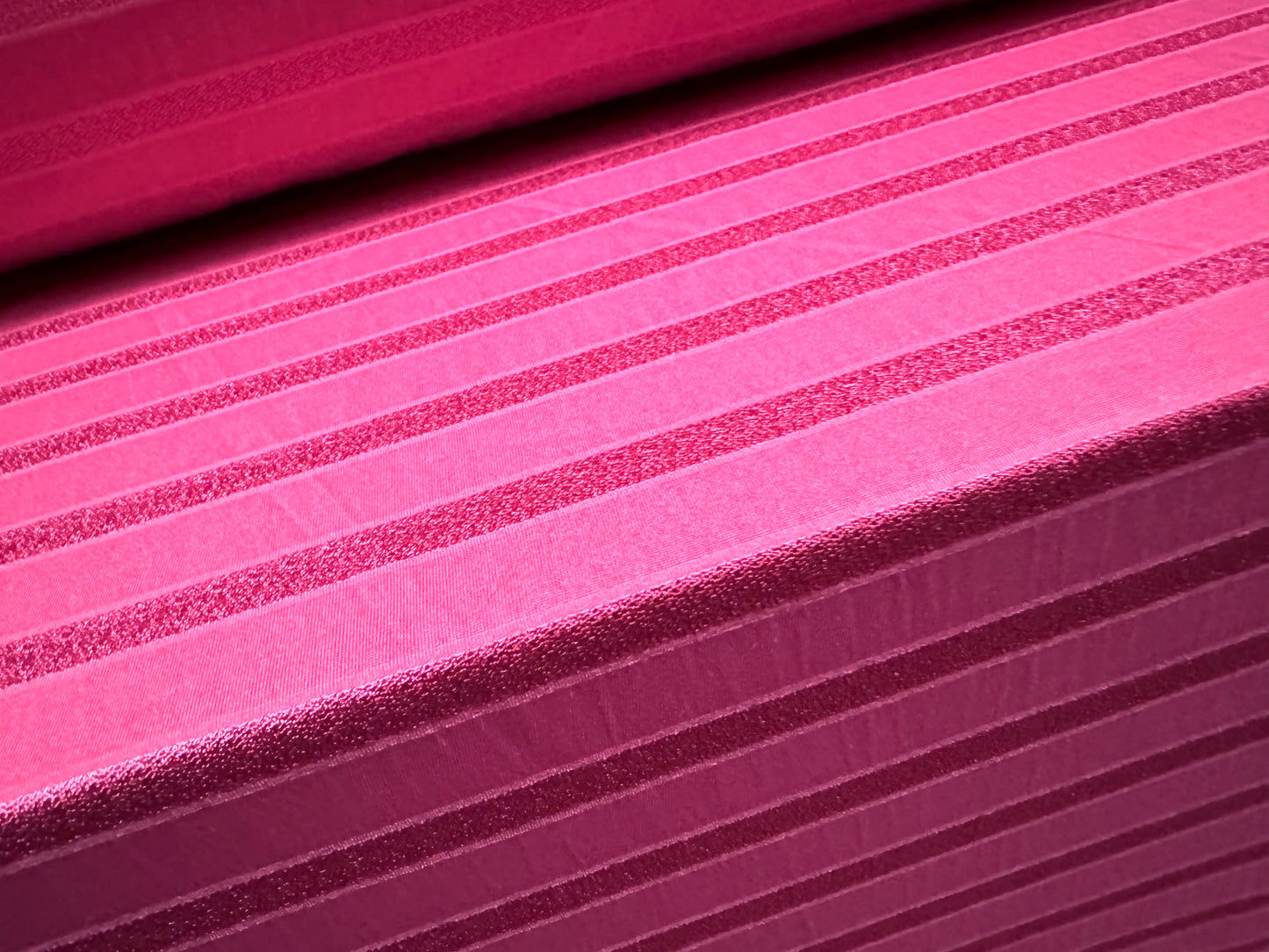 Stretch single jersey fashion fabric, per metre - sateen stripe - cerise pink