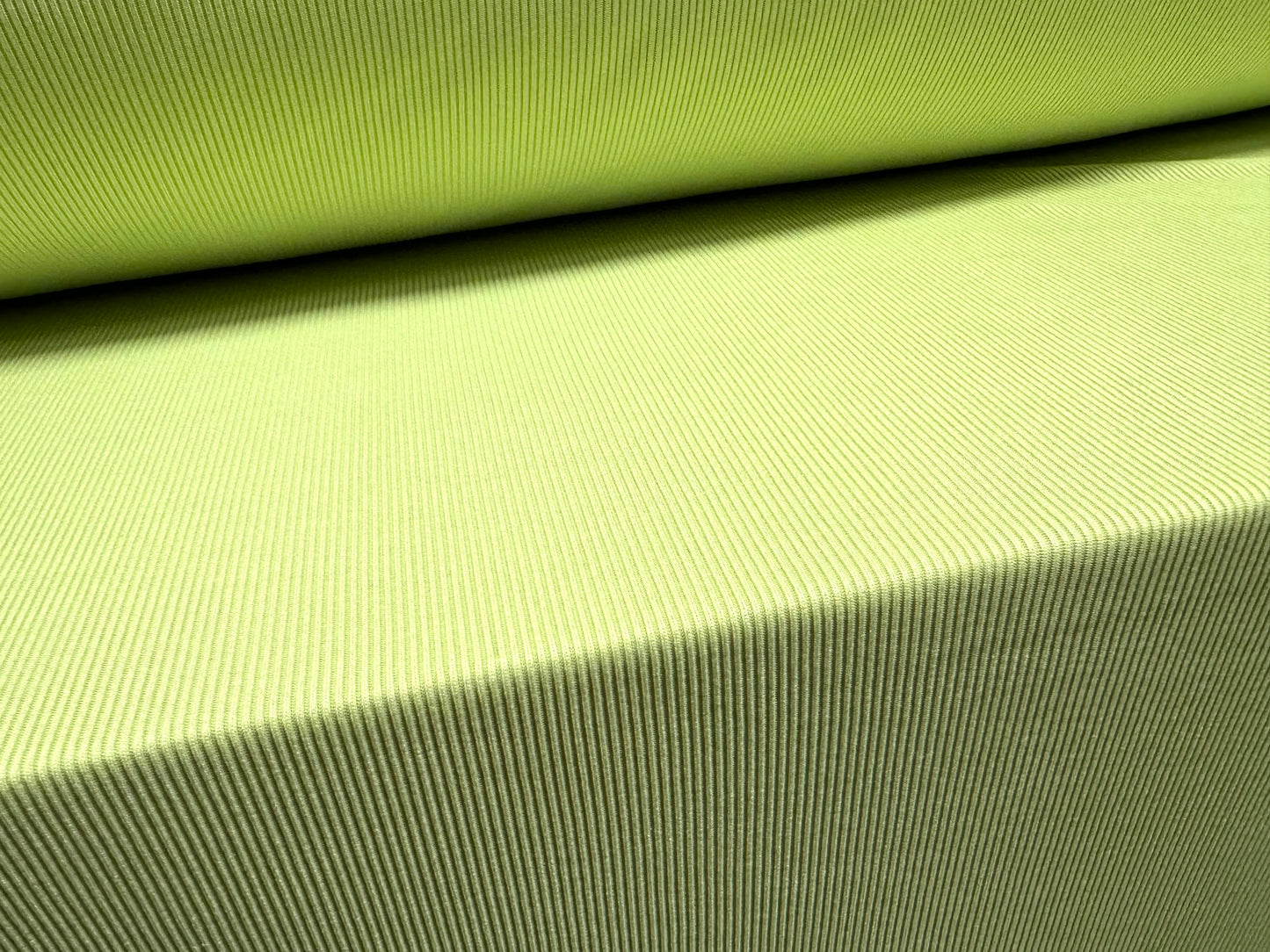 Fine ribbed spandex stretch jersey fabric, per metre - plain - apple green