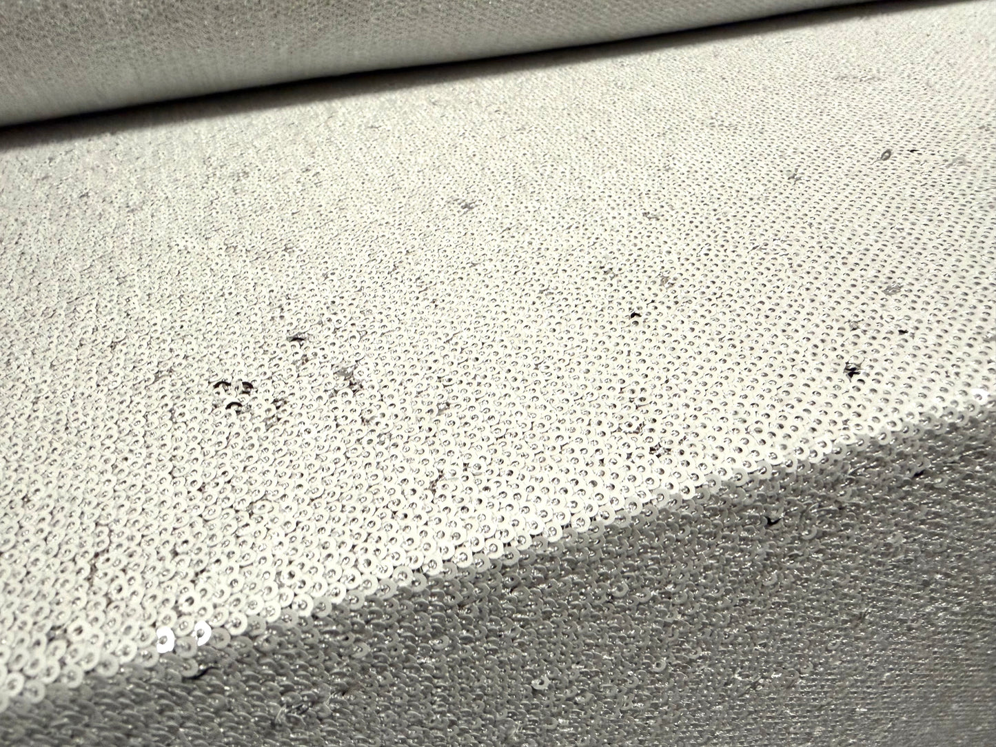 Couture sequin dress fabric, per metre - white