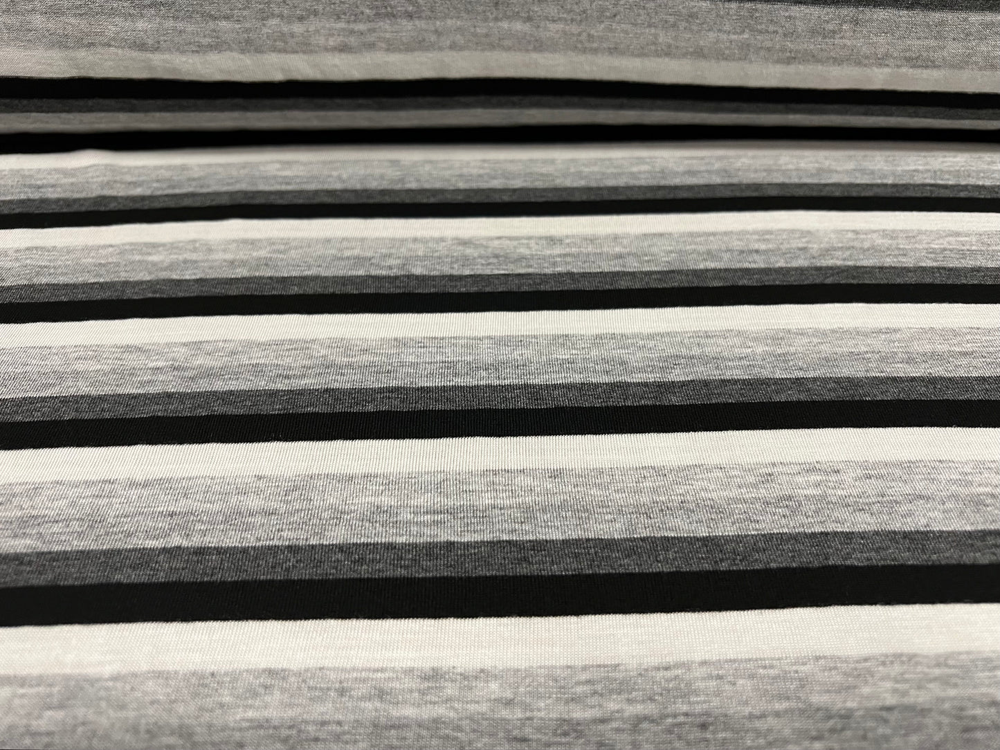 Stretch viscose blend single jersey fabric, per metre - stripe - monochrome