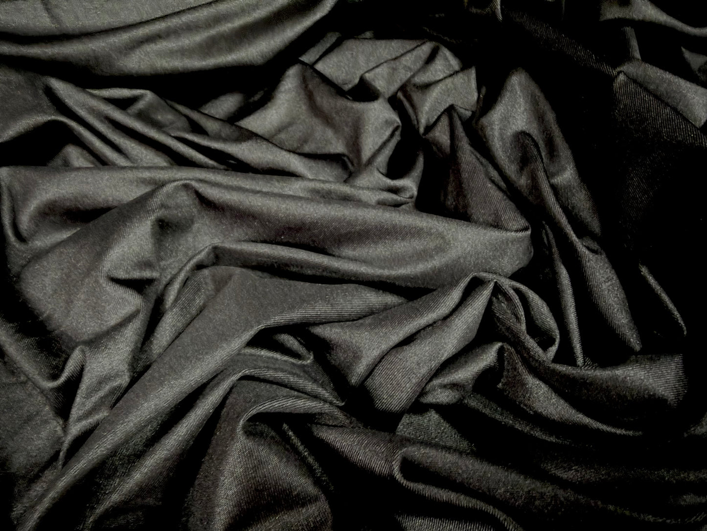Stretch pvc spandex jersey fabric, per metre - plain - matte black