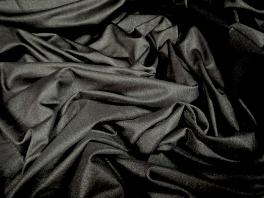 Stretch pvc spandex jersey fabric, per metre - plain - matte black
