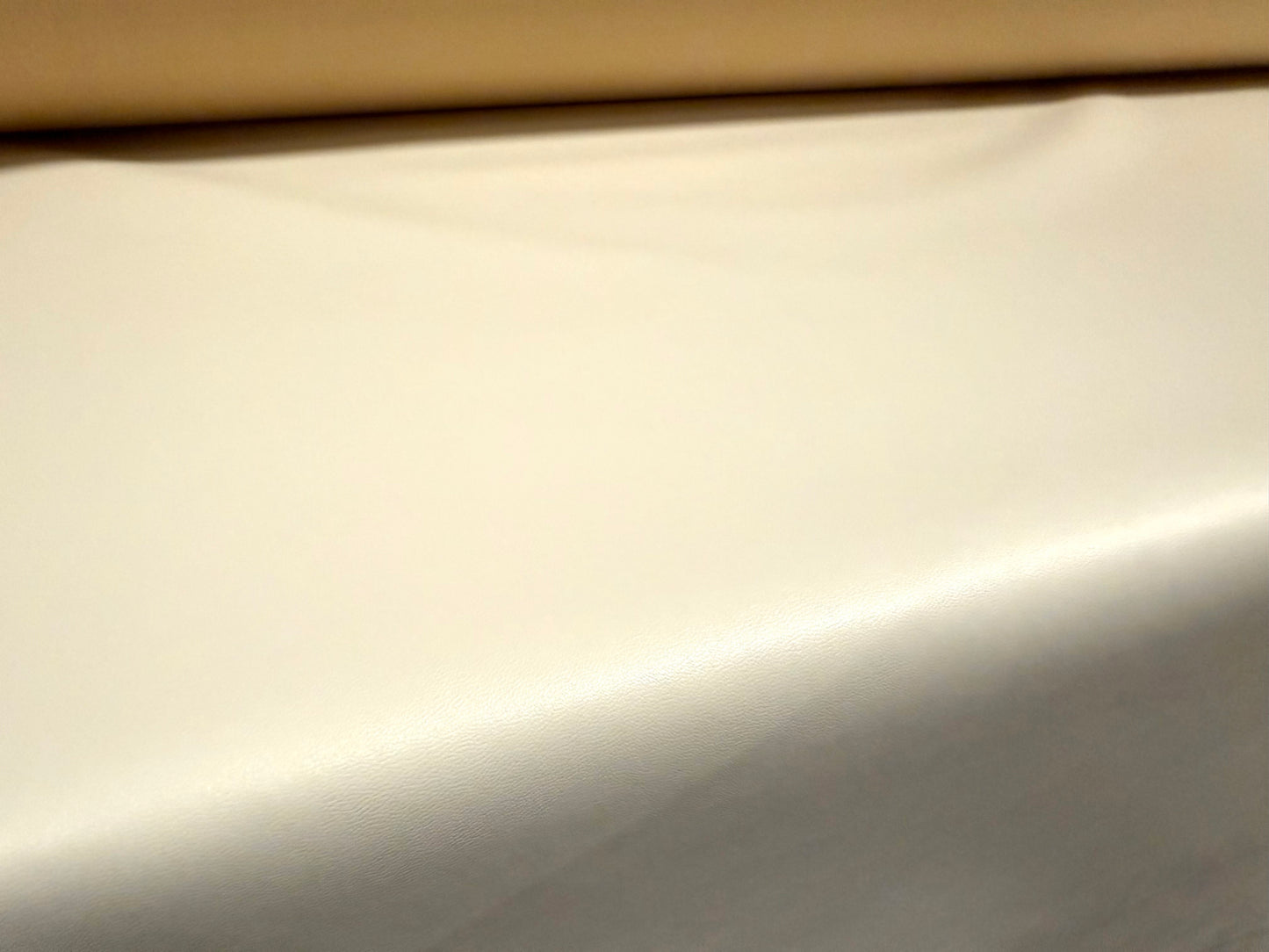 Faux leather pvc coated fabric, per metre - plain - cream