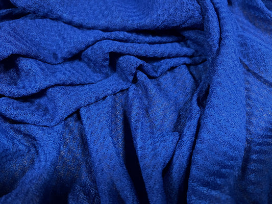 Power mesh net stretch spandex fabric, per metre - jacquard - cobalt blue