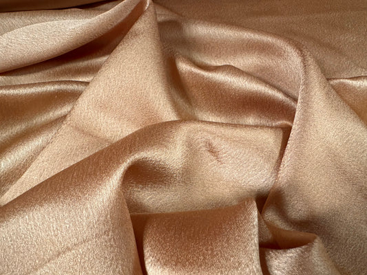 Crepe back sateen woven dress fabric, per metre - plain - nude