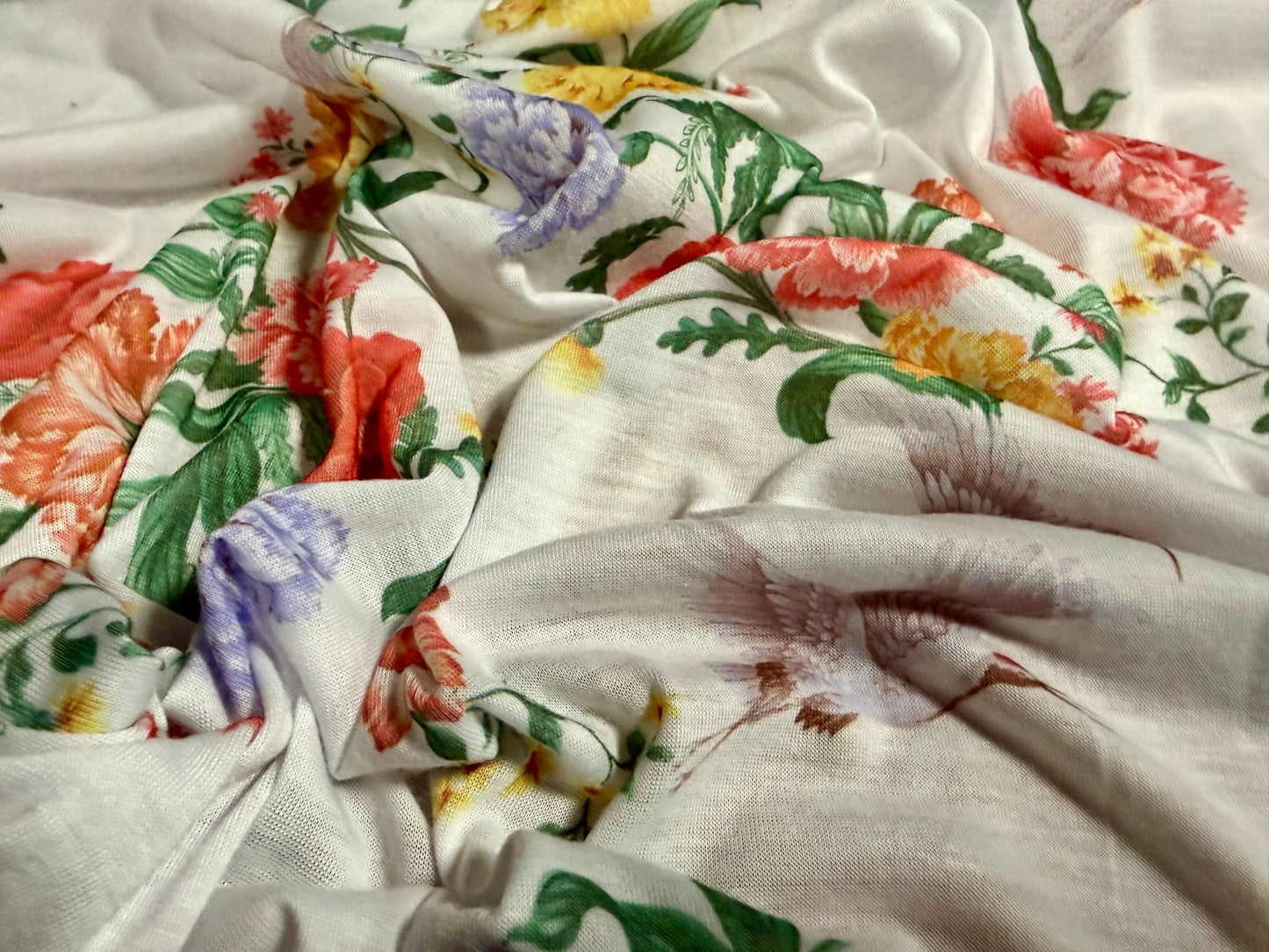 Soft handle single jersey fabric, per metre - Chinoiserie print - multicolour