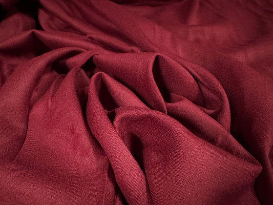 Soft plain weave viscose fabric, per metre - burgundy