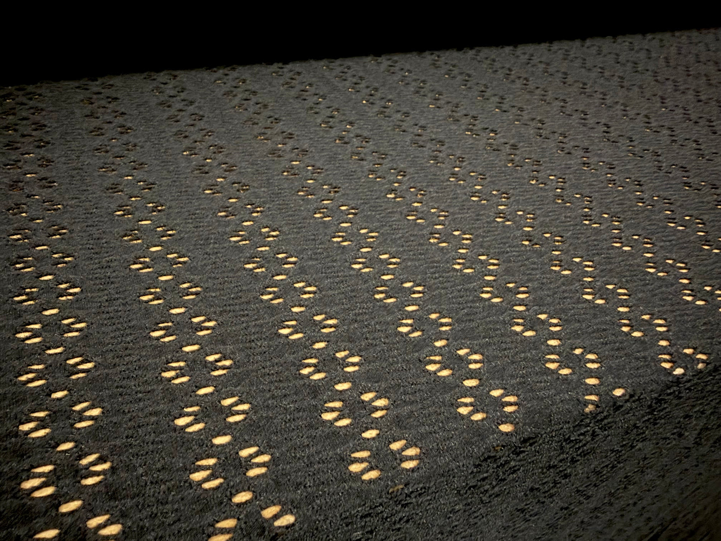 Stretch spandex crochet lace jersey fabric, per metre - floral stripe - black