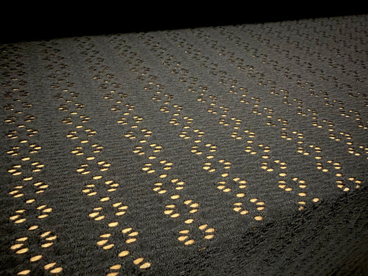 Stretch spandex crochet lace jersey fabric, per metre - floral stripe - black