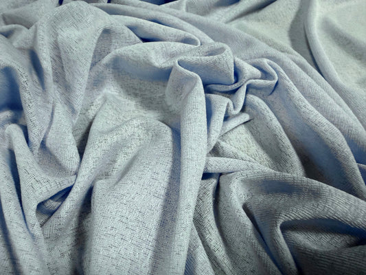 Thick & thin stretch spandex single jersey fashion fabric, per metre - plain - sky blue