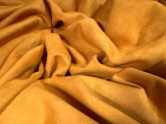 Scuba suede stretch spandex double jersey dress fabric, per metre - plain - toffee