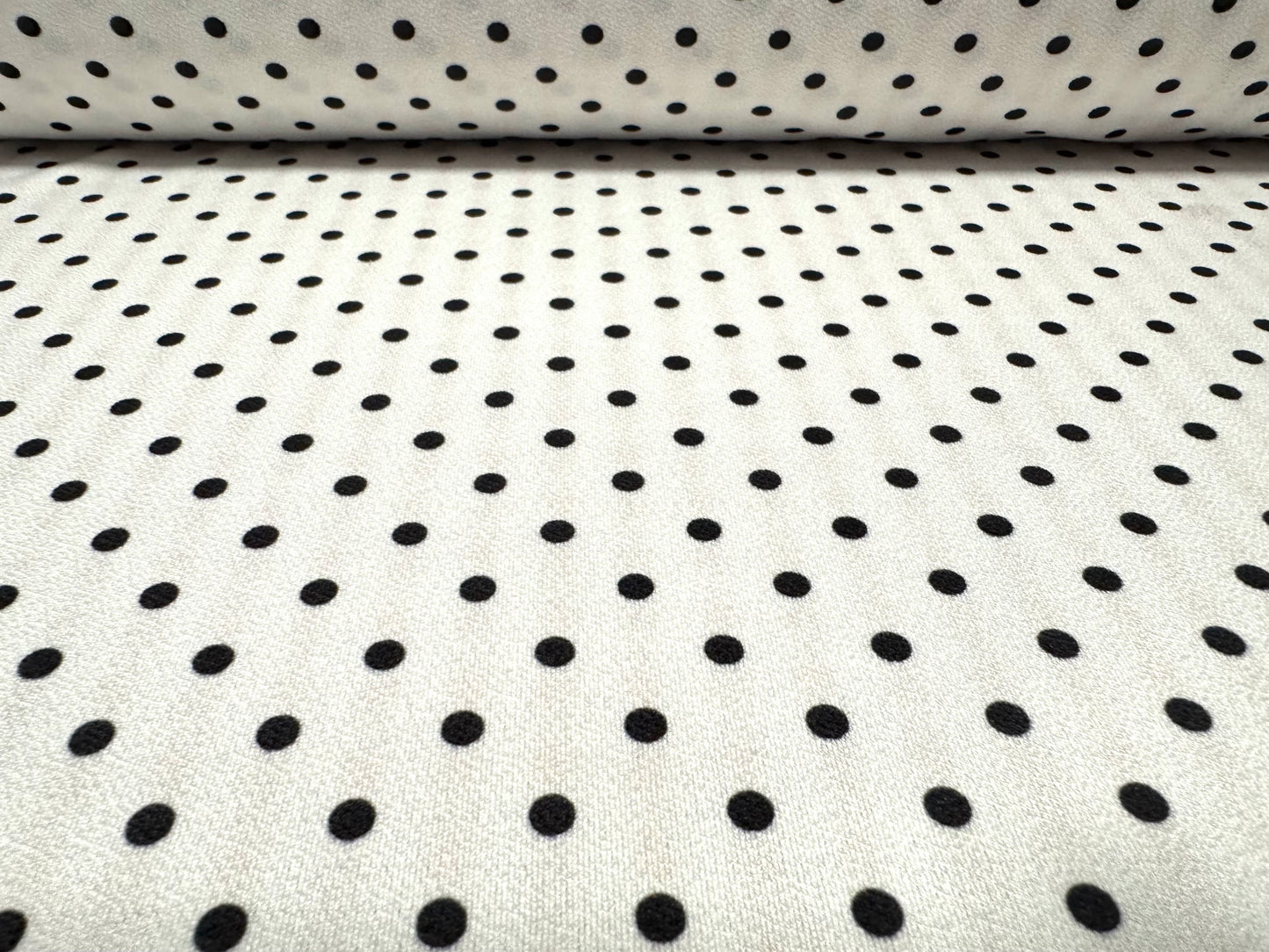 Valentino crepe stretch spandex jersey fabric - per metre - spot print - black & white