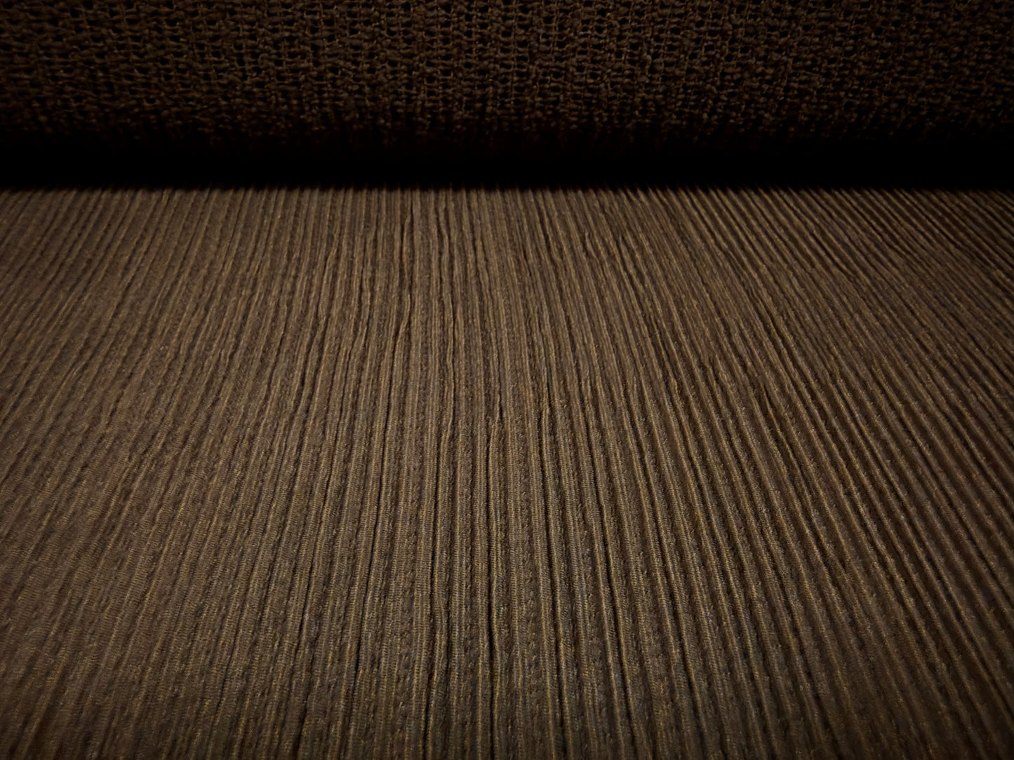 Stretch spandex ripple rib jersey fabric with loopback, per metre - plain - dark brown