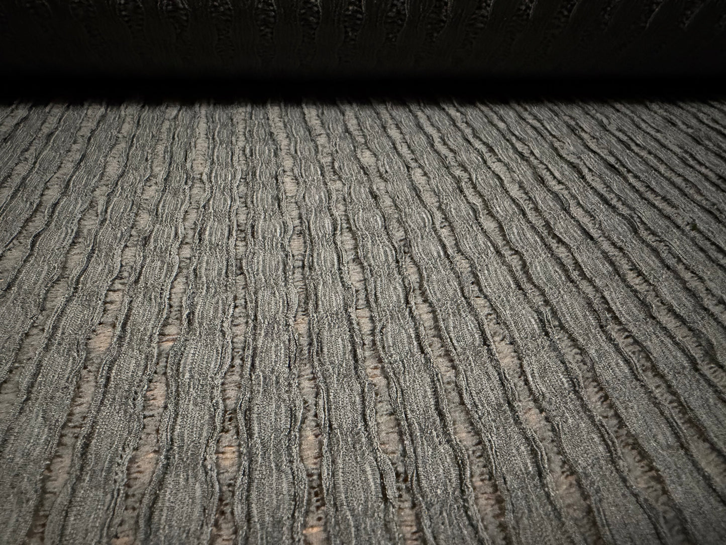 Ribbon stripe jacquard stretch spandex jersey fabric, per metre - school grey