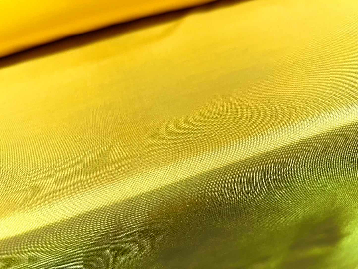 Woven polyester satin lining fabric, per metre - plain - yellow