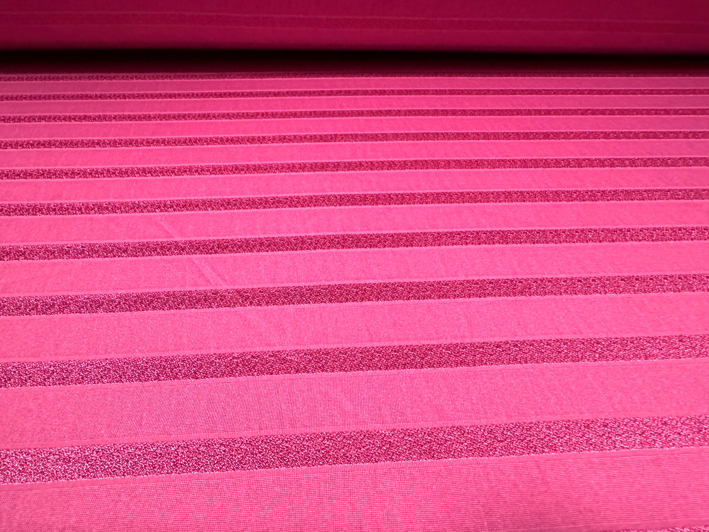 Stretch single jersey fashion fabric, per metre - sateen stripe - cerise pink