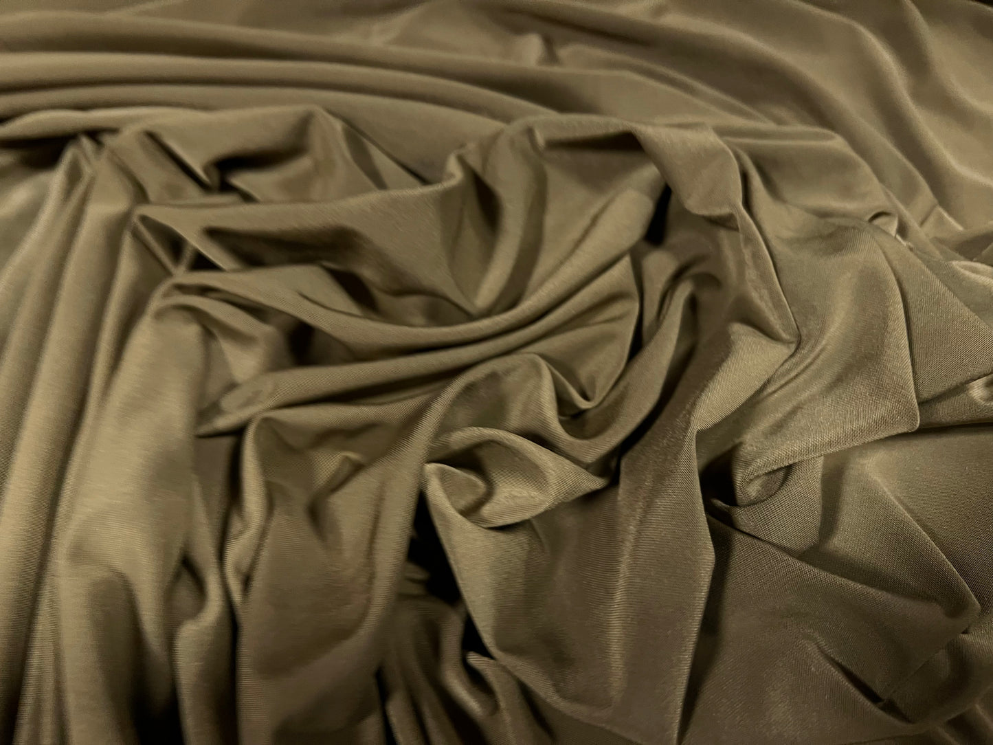 Soft touch stretch spandex jersey fabric, per metre - plain - nightingale brown