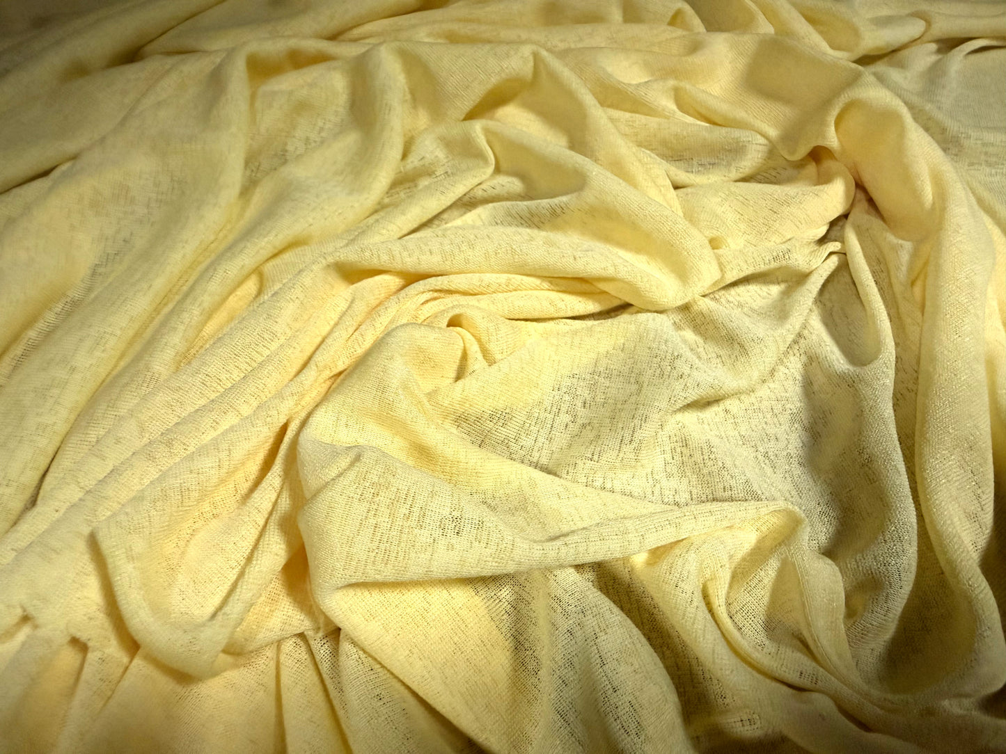 Thick & thin stretch spandex single jersey fashion fabric, per metre - plain - lemon