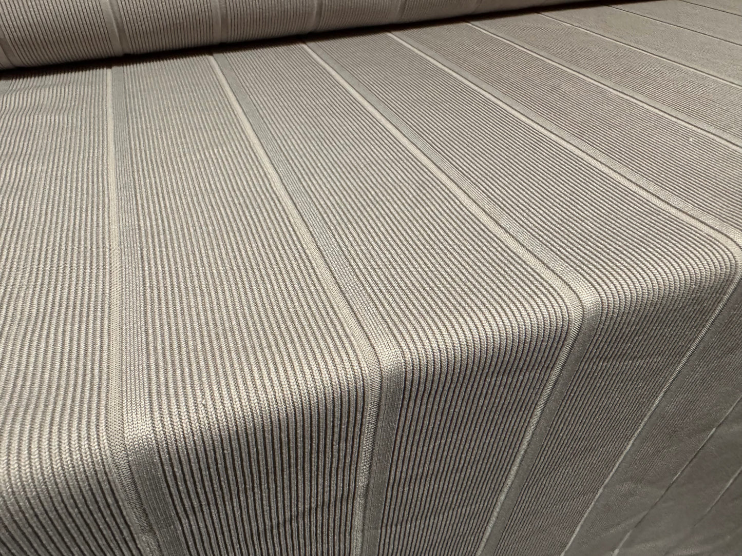 Bandage rib stretch spandex bodycon jersey fabric, per metre - plain - putty grey