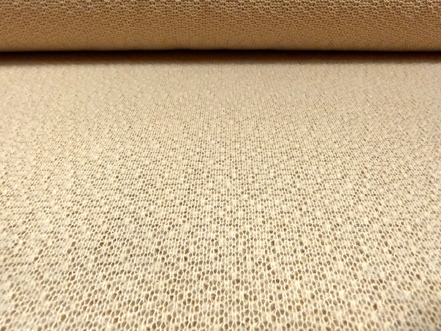 Crochet knit jersey fabric, per metre - plain - beige