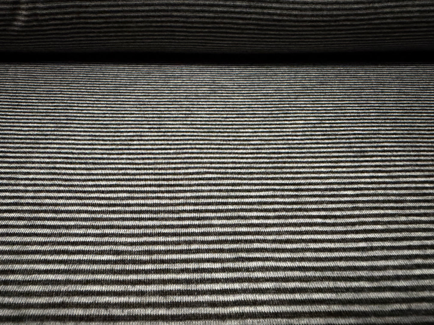 Viscose blend single jersey fabric, per metre - pinstripe - grey