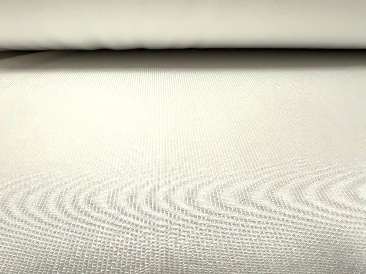 Ribbed satin jersey fashion fabric, per metre - plain - white