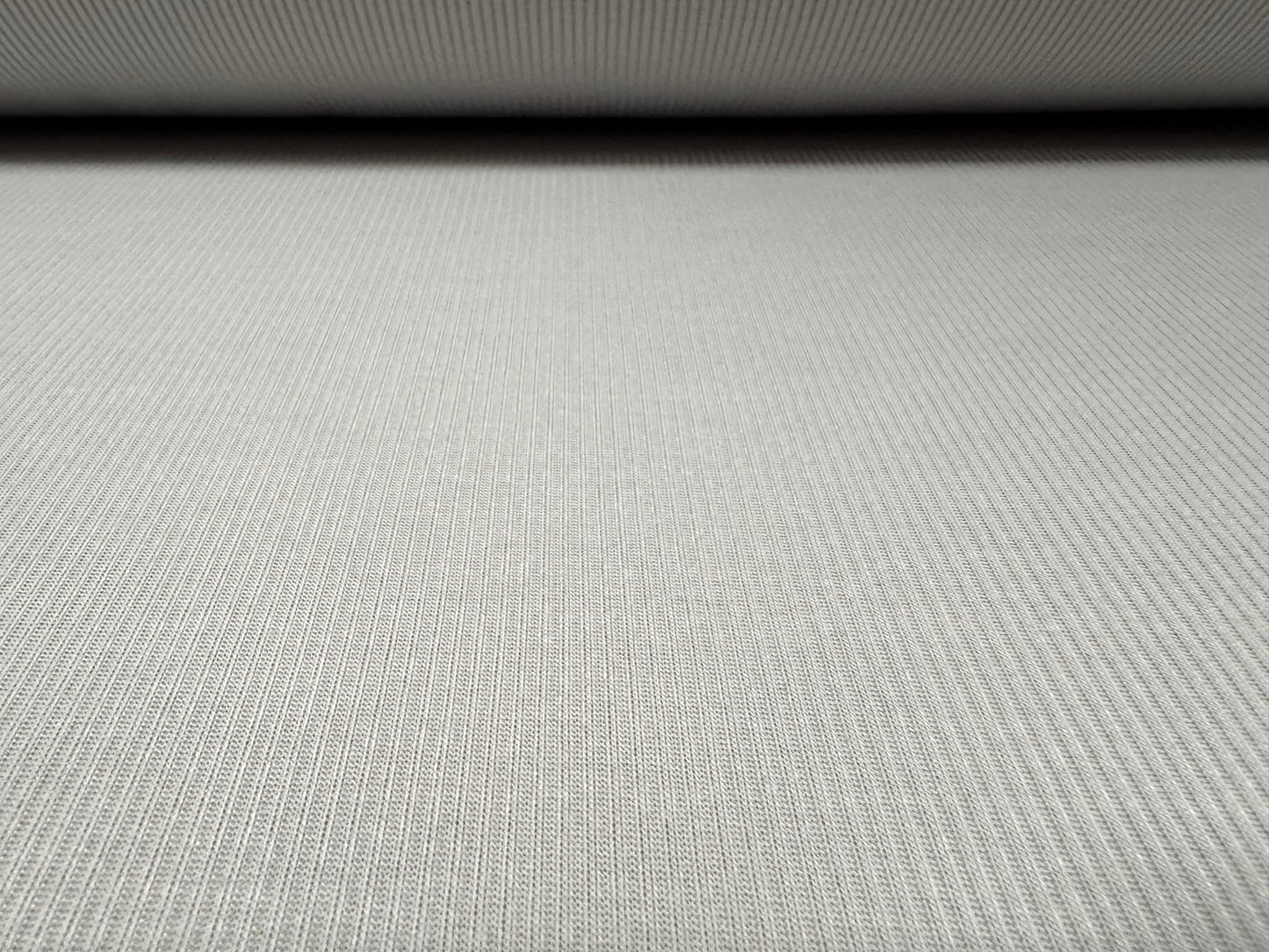 Soft handle ribbed jersey knit fabric, per metre - plain - light grey