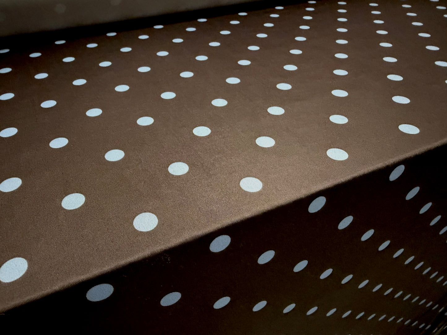 Stretch spandex single jersey ITY fabric, per metre - polka dot print - charcoal & sky blue