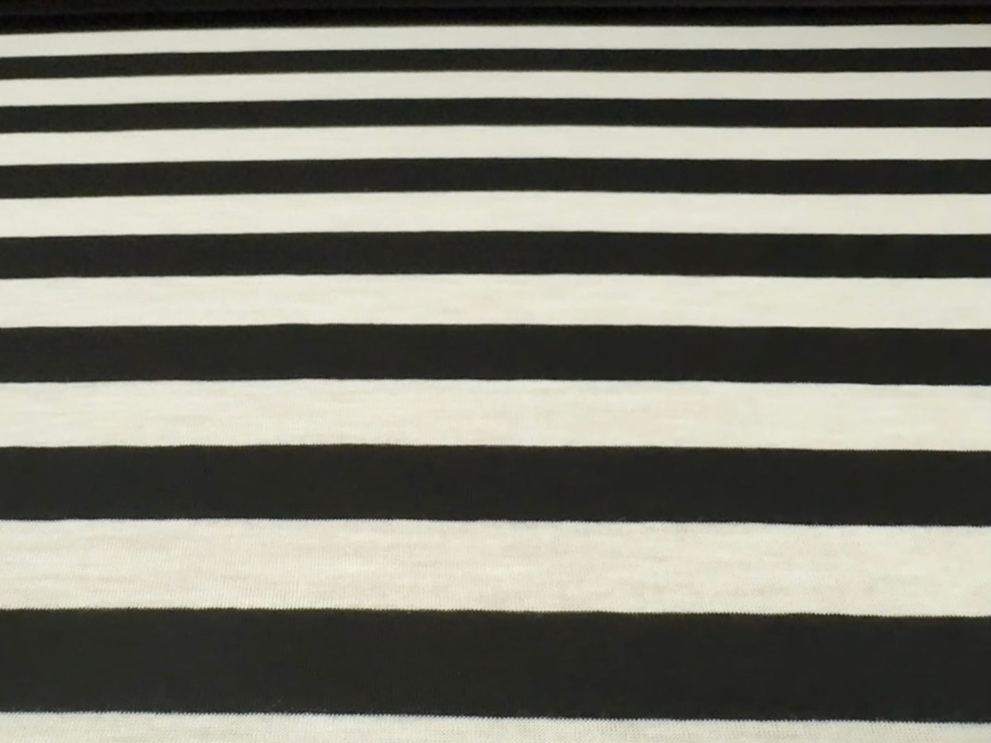 Viscose blend single jersey fabric, per metre - stripe - black & white