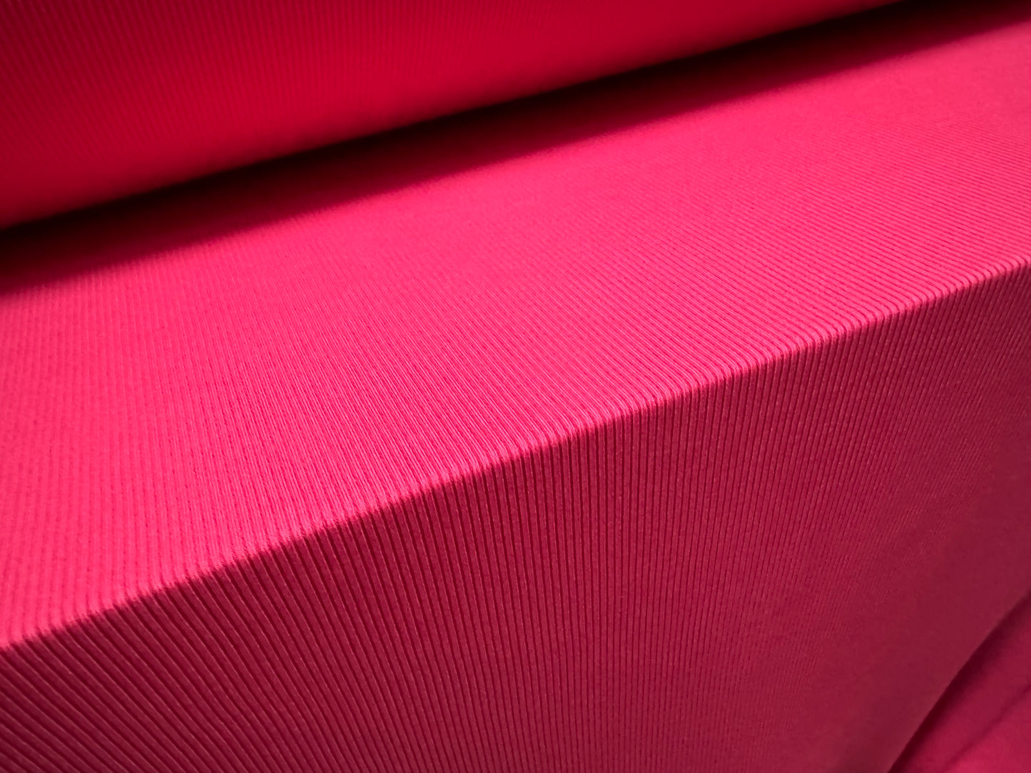 Fine ribbed spandex stretch jersey fabric, per metre - plain - cerise pink