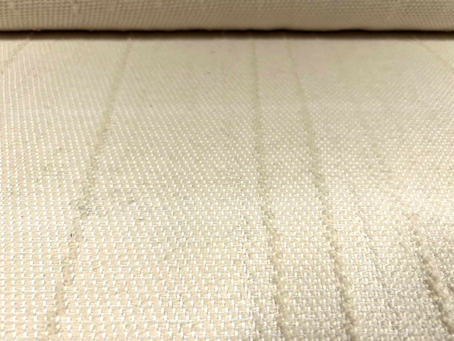 Wool blend bouclé fabric, per metre - abstract cable slub jacquard - cream