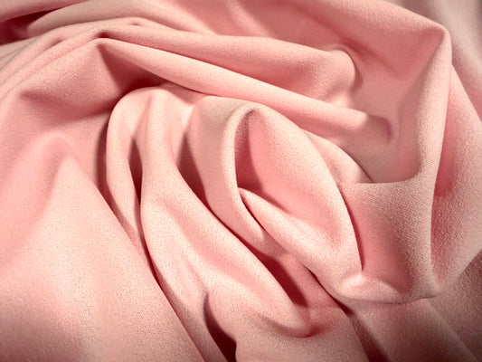Scuba crepe stretch spandex double jersey fabric, per metre - plain - baby pink