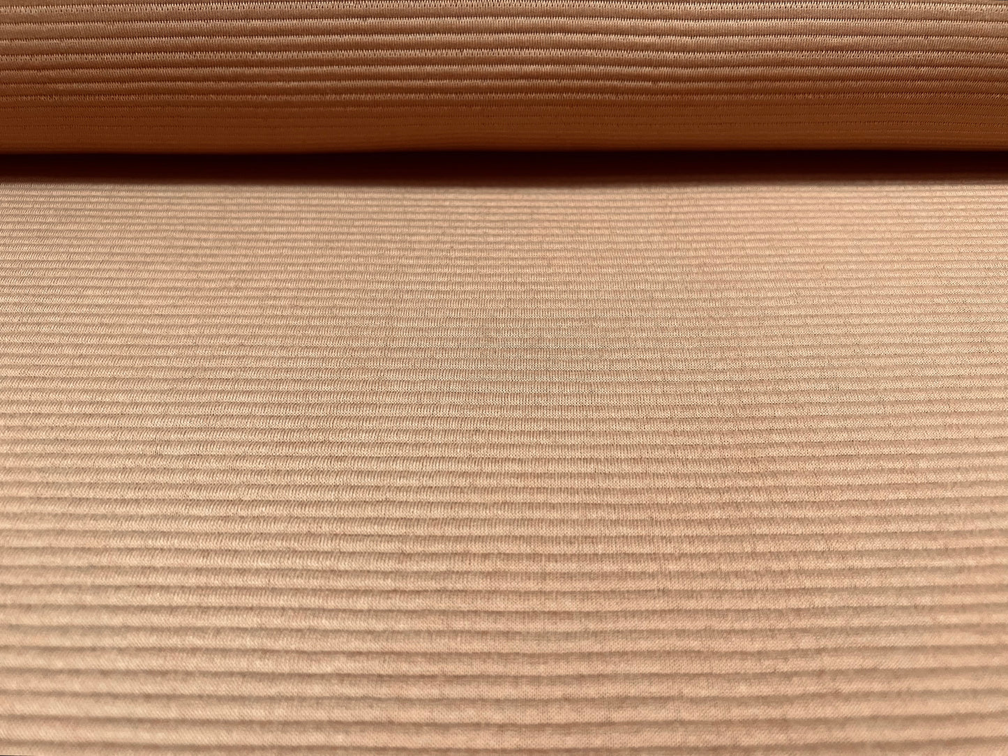 Jumbo ottoman rib spandex jersey fabric, per metre - plain - camel