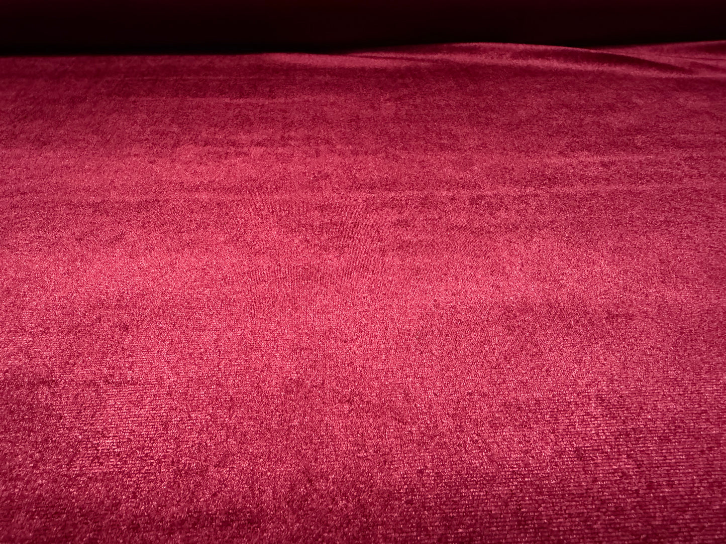 Spandex velvet stretch dress fabric, per metre - plain - ruby red