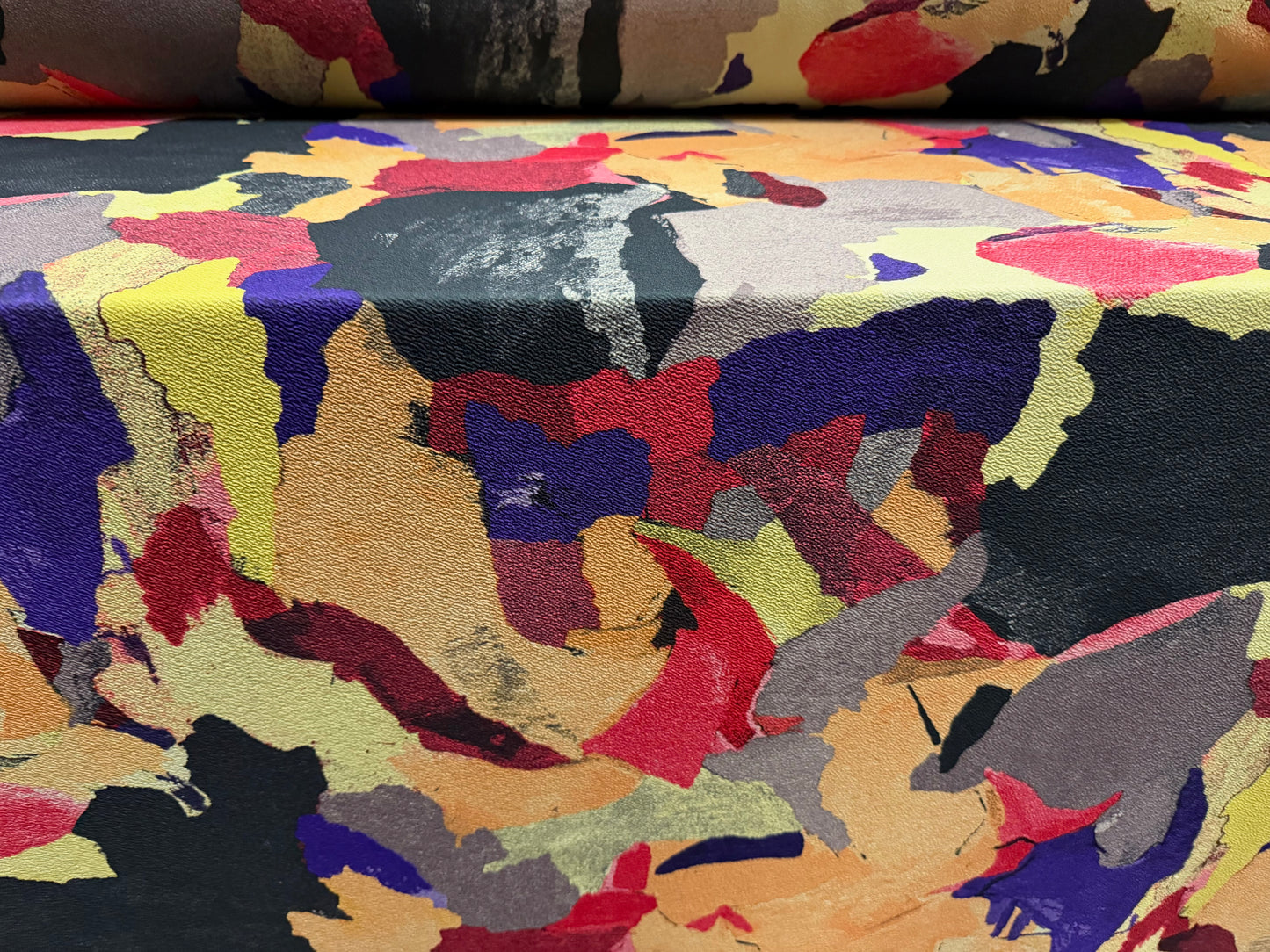 ‘Liverpool’ textured scuba stretch spandex jersey fabric, per metre - abstract print - multicolour