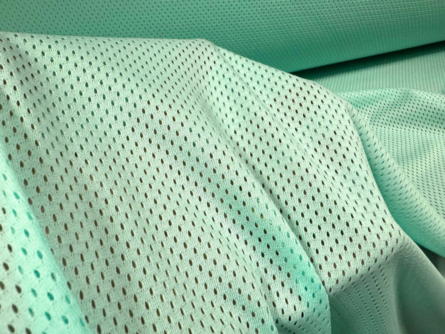 Airtex mesh eyelet fabric, per metre - plain - aqua