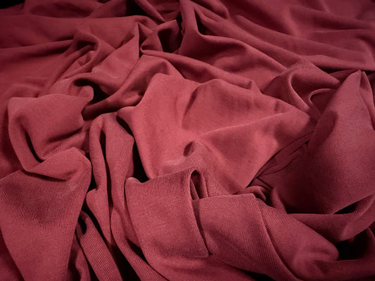 Lightweight powder touch single jersey fabric, per metre - plain - tile red