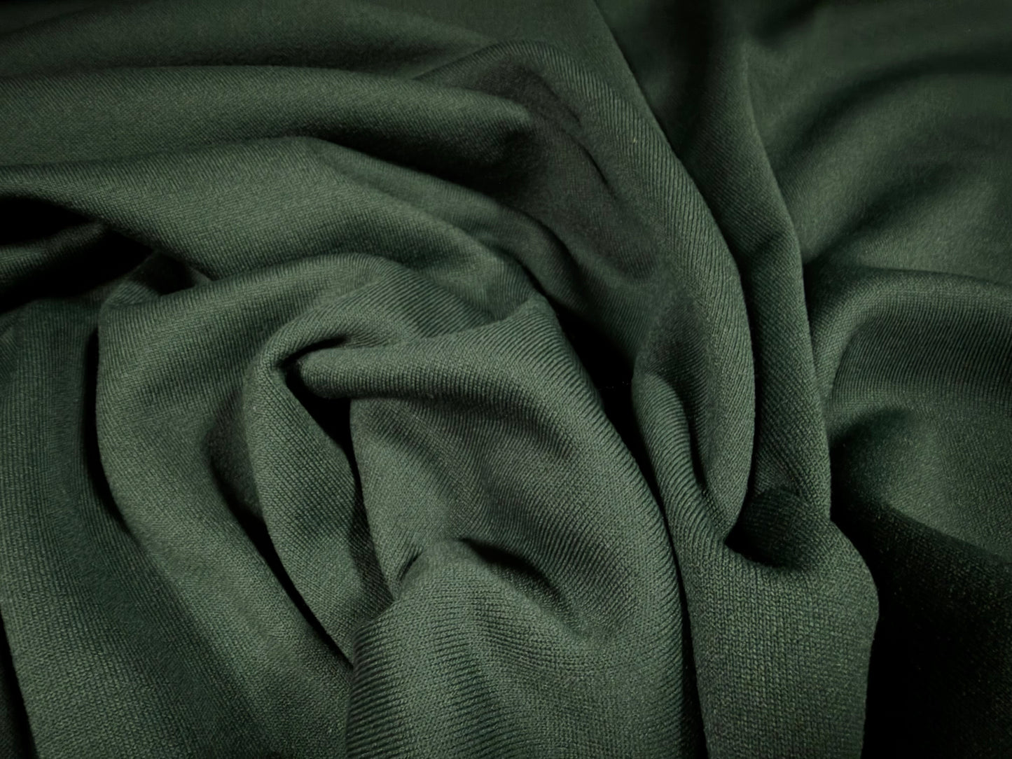 Sweatshirt fleece fabric, per metre - plain - forest green